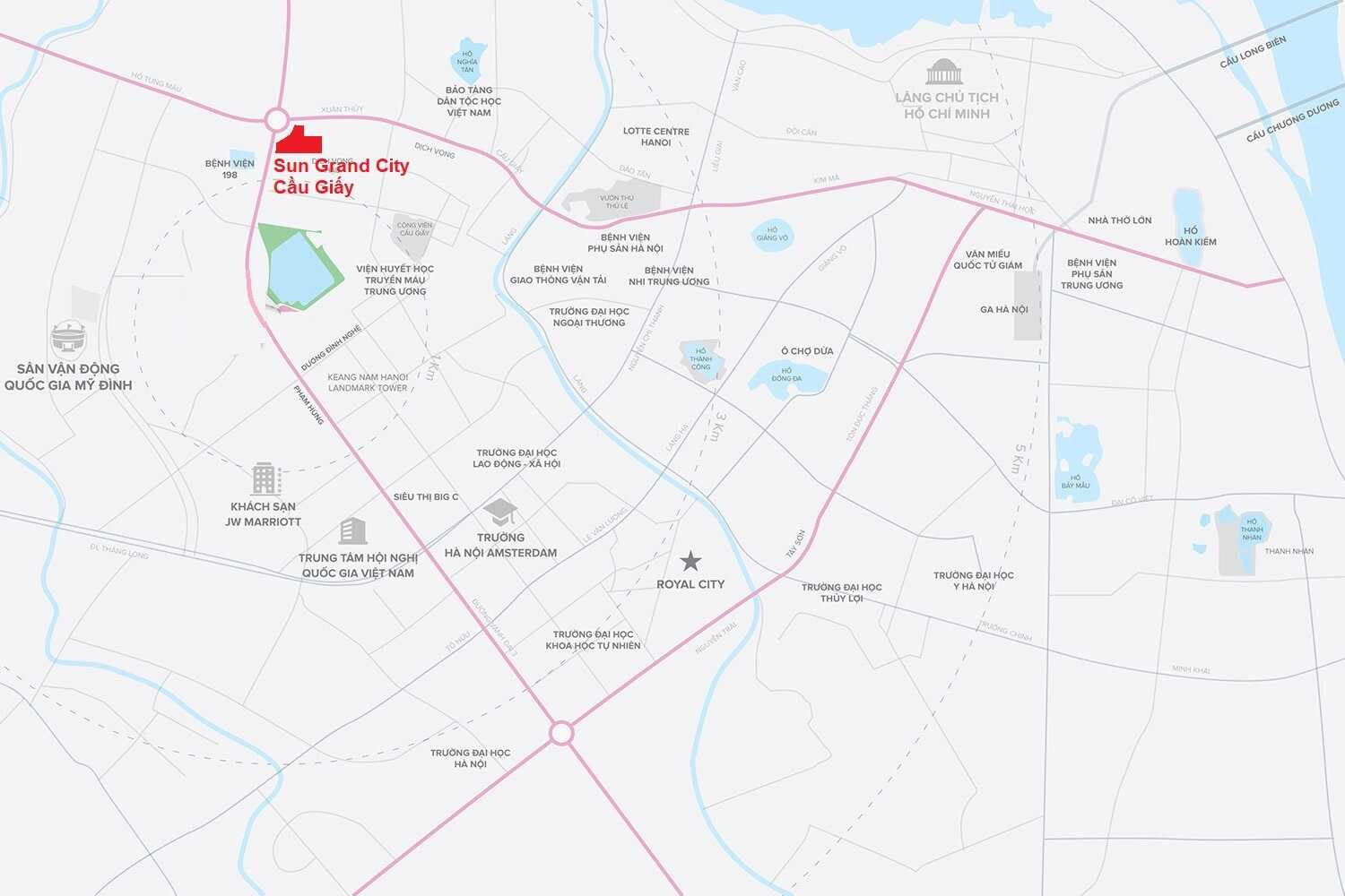 Vị trí chiến lược Sun Grand City Cầu Giấy